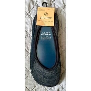 Sperry Mens 3 Pack Ultra Low Cut Liner Boat Socks Black Grey Sz 6-12 SPM39003PK